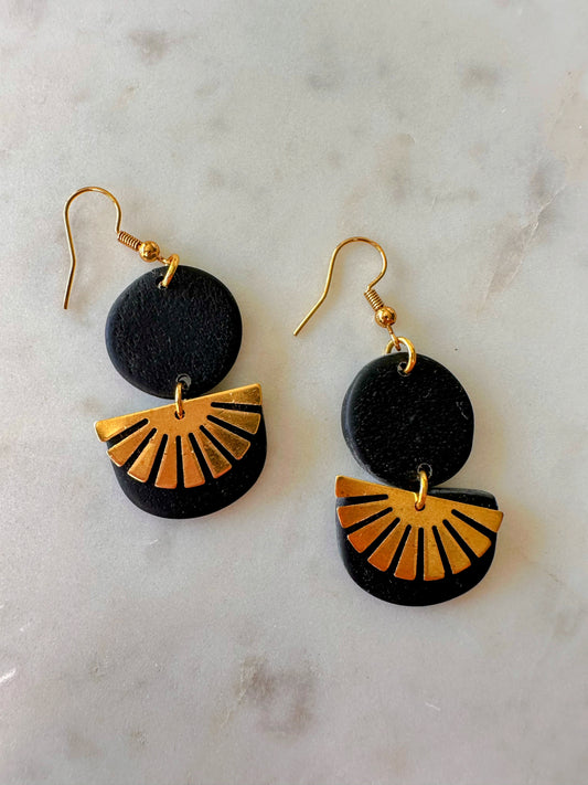 Black Sunray Earrings