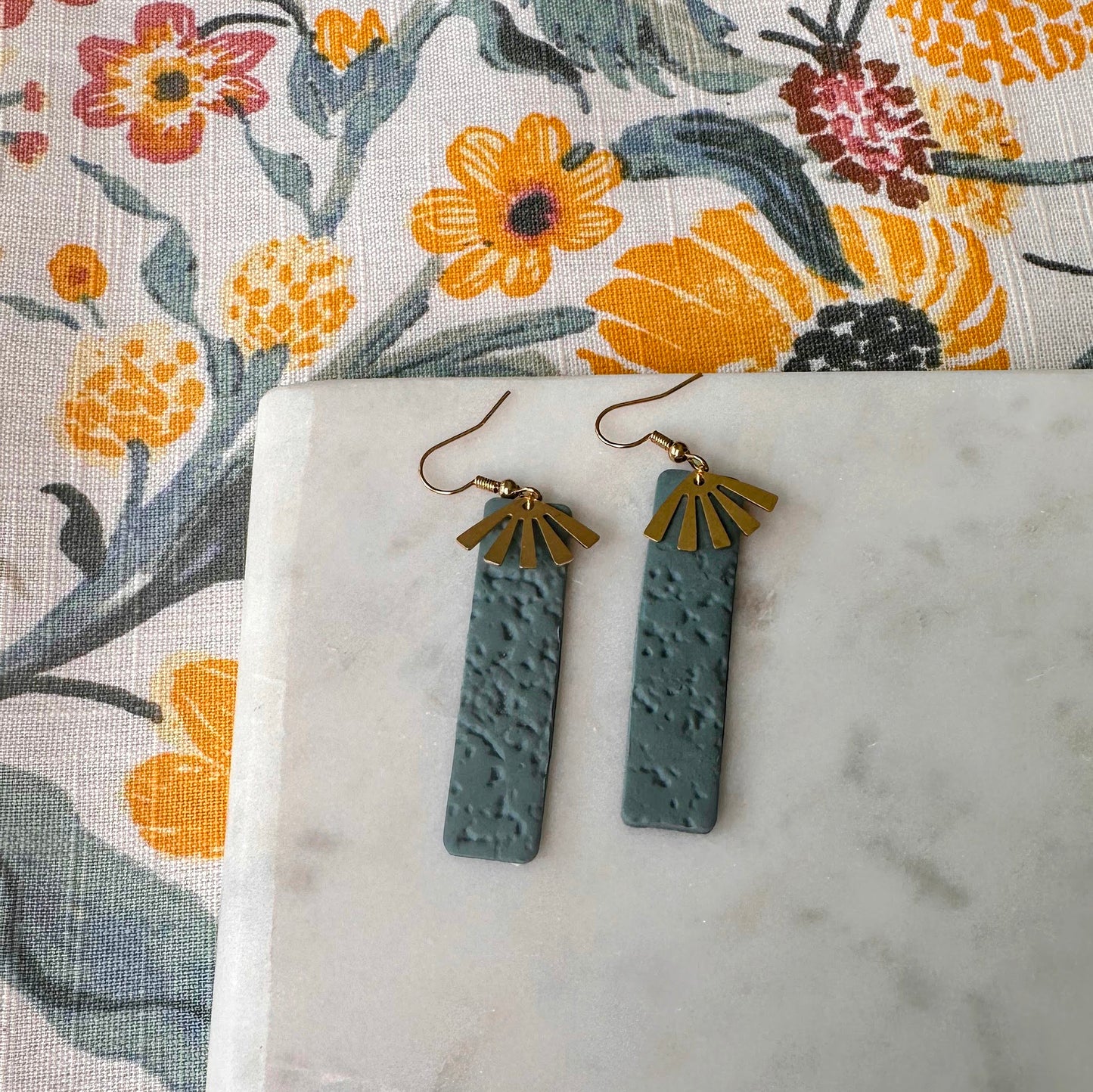 Blue Slate Sunray Earrings