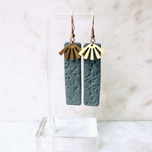 Blue Slate Sunray Earrings