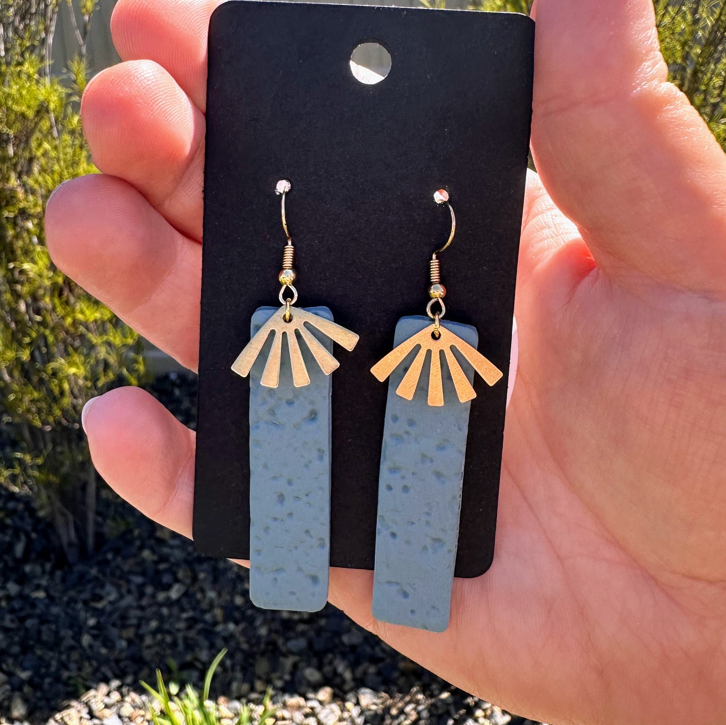 Blue Slate Sunray Earrings