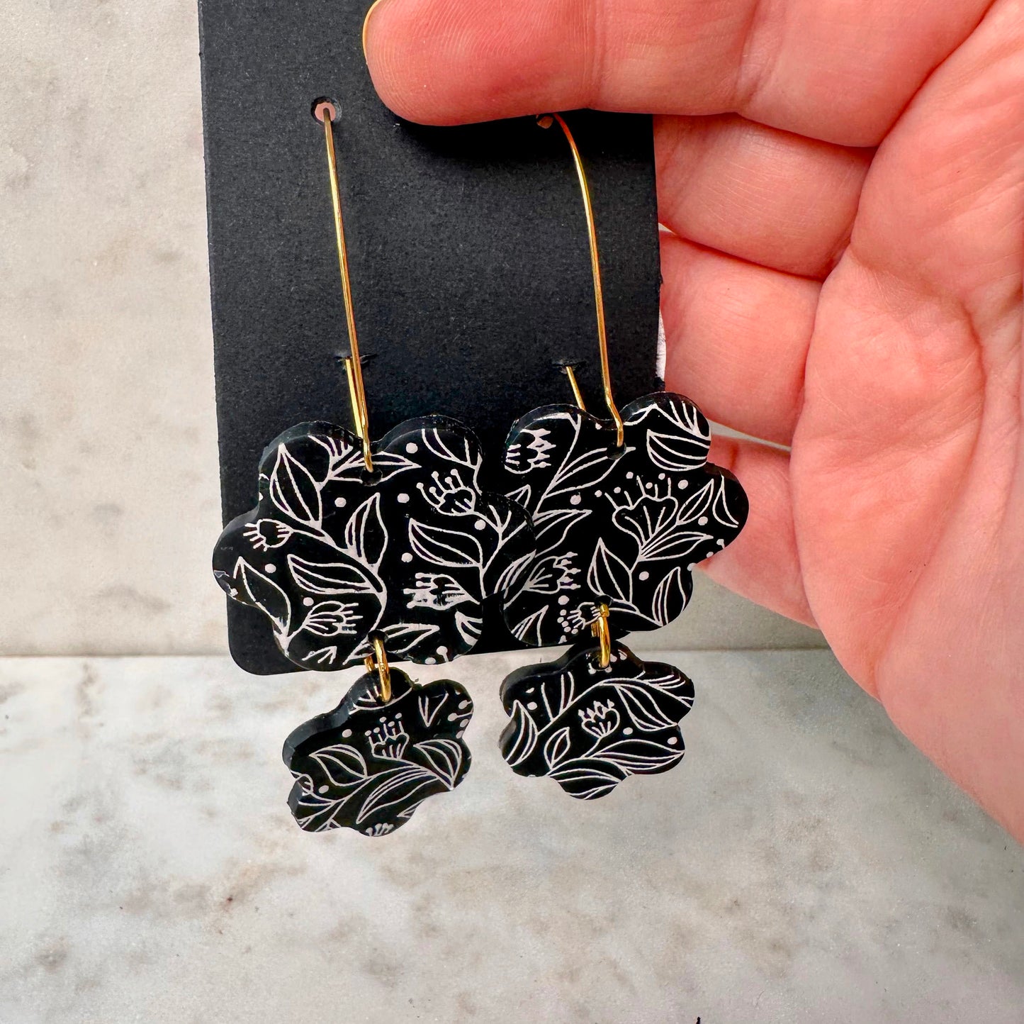 Black Blossom earrings