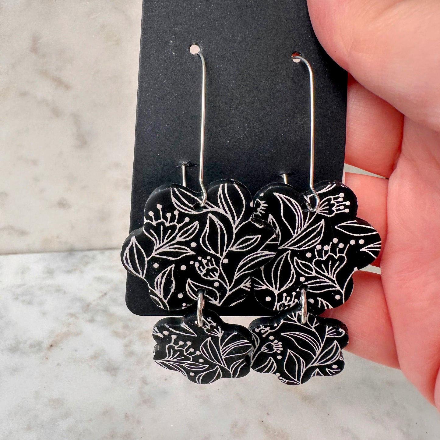 Black Blossom earrings