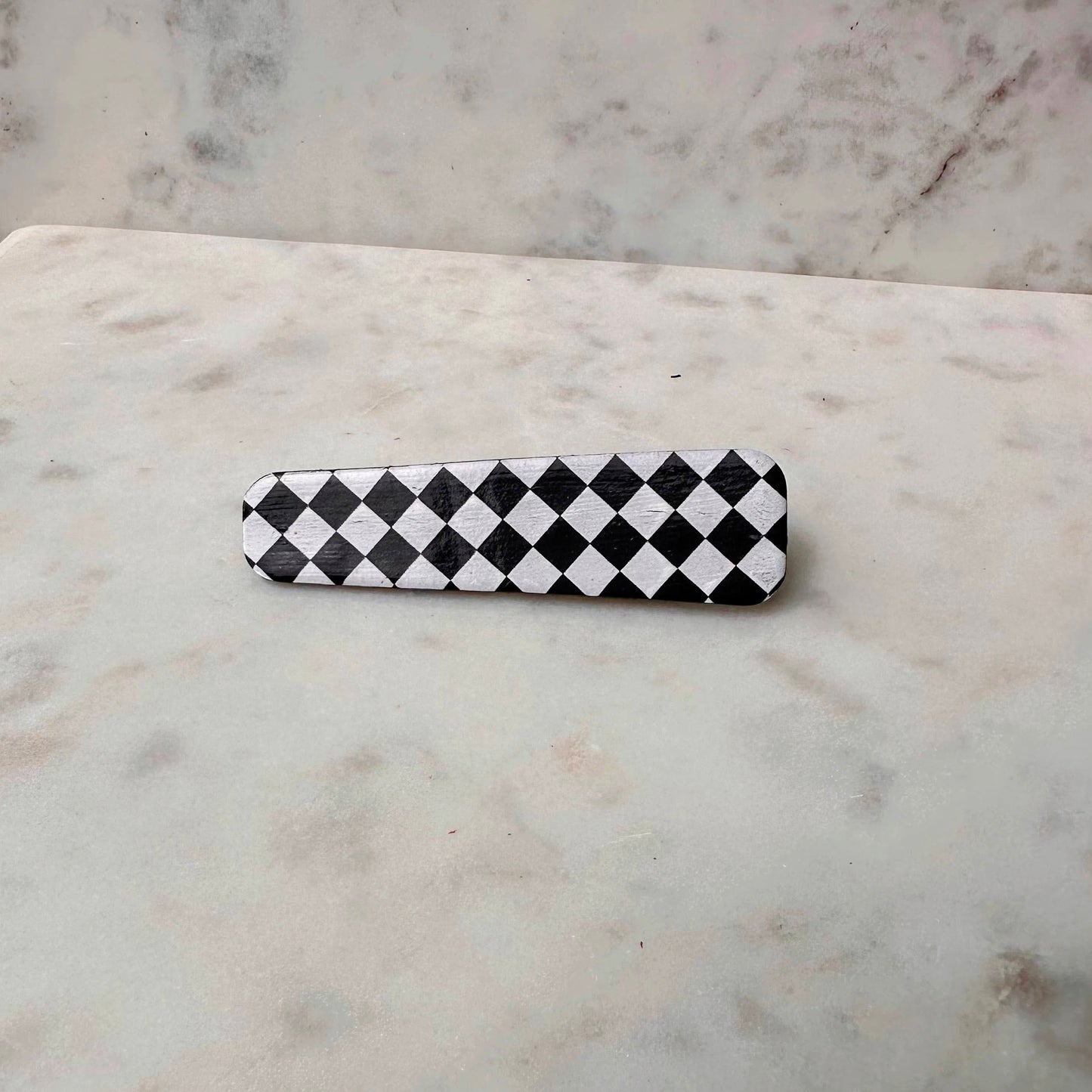 Checkered Chic Hair Barrette