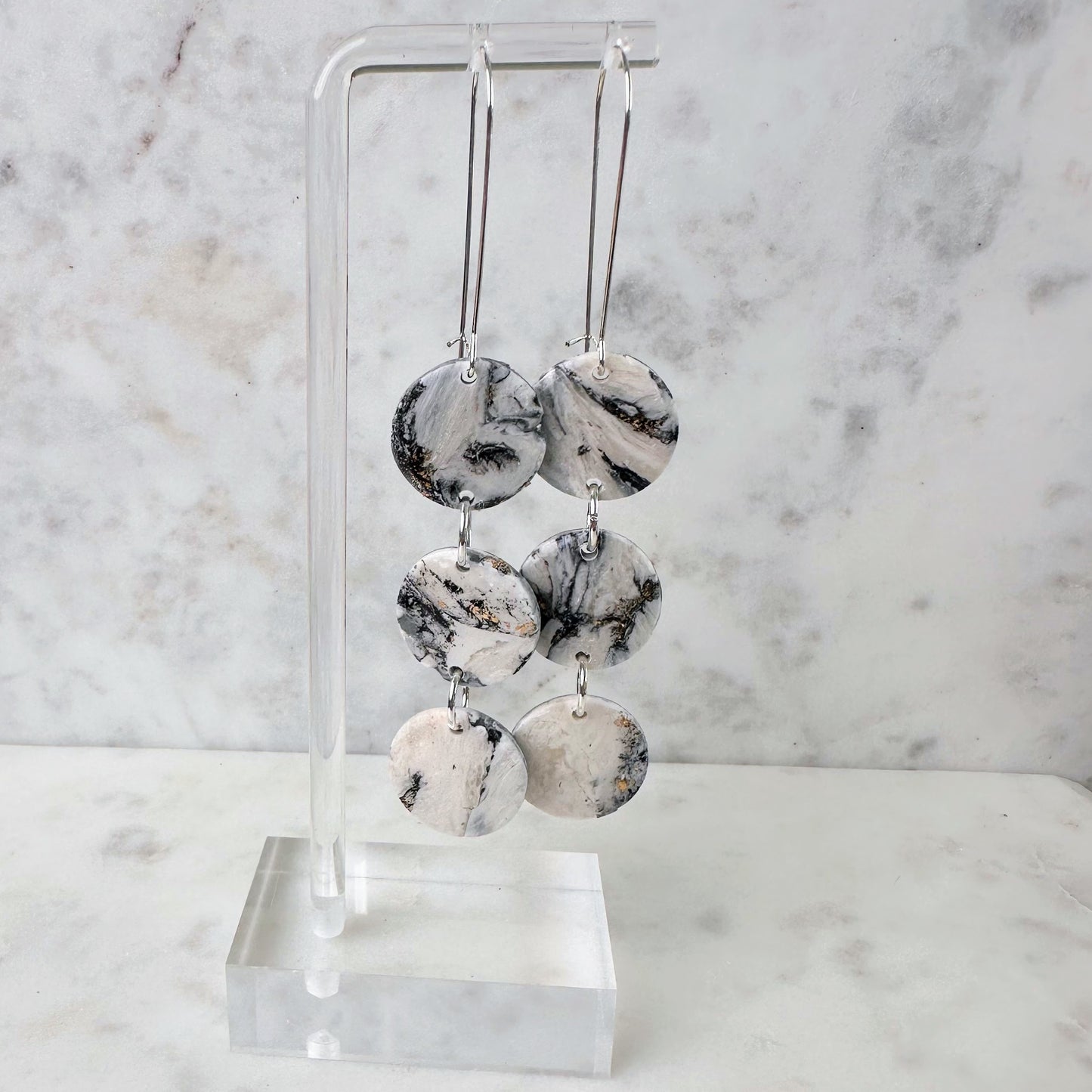 Marble Radiance Drop Earrings