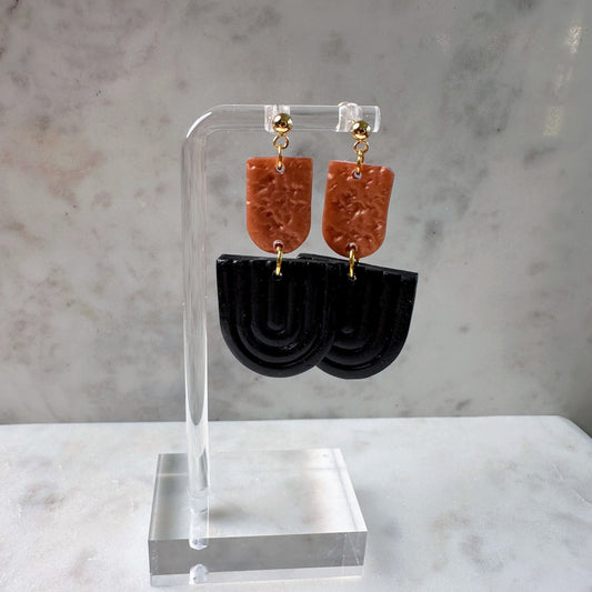 Brass and Noir Earrings